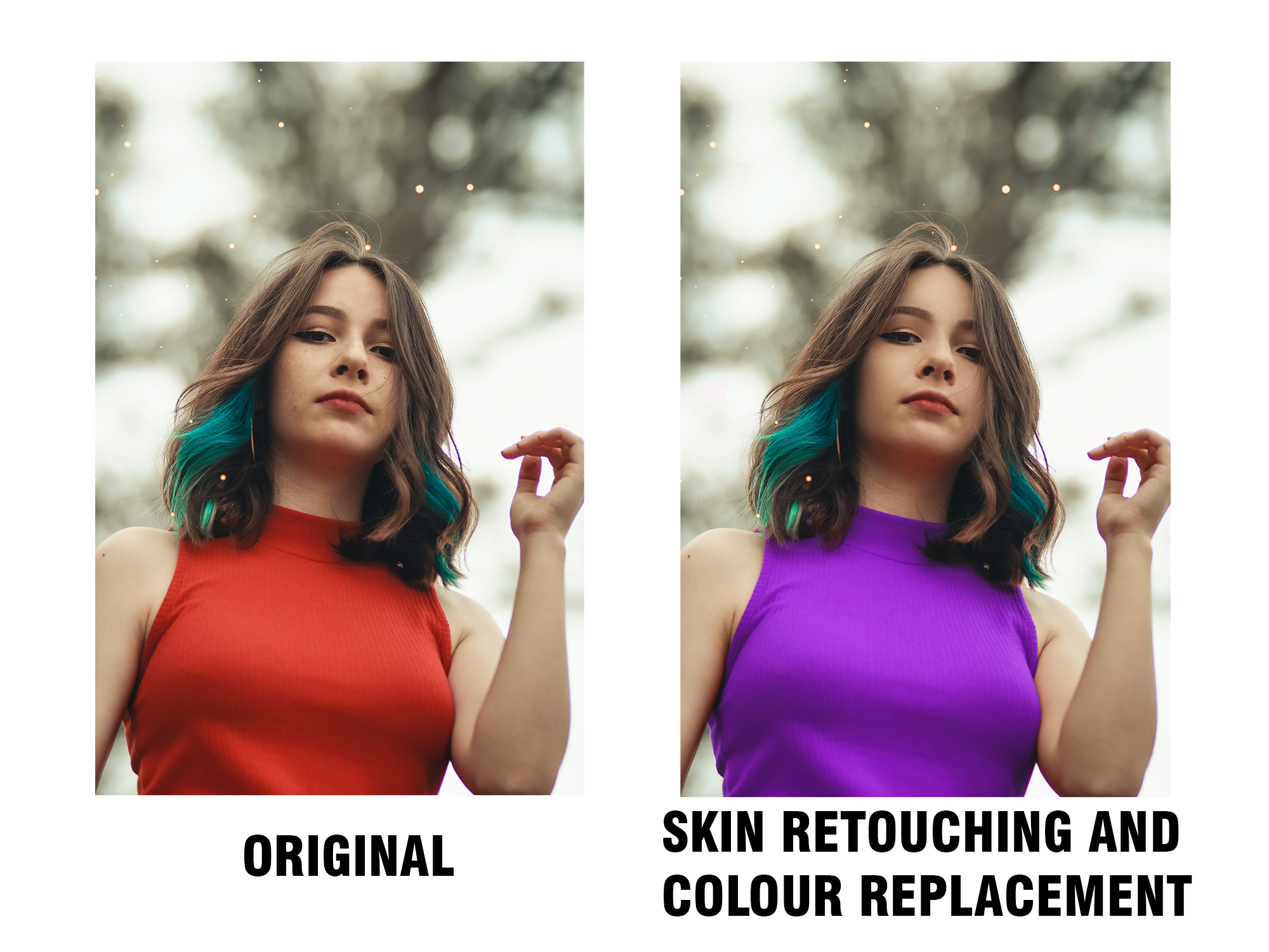 Color correction, retouching in Adobe Photoshop